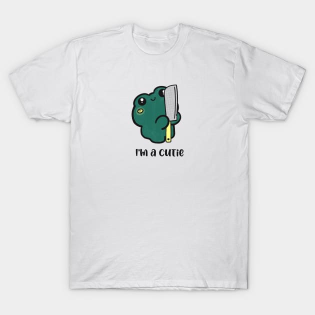 I’m a cutie , cute frog with knife T-Shirt by noirglare